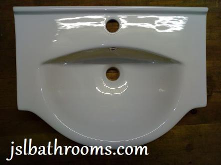 large semi recessed tc bathroom basin