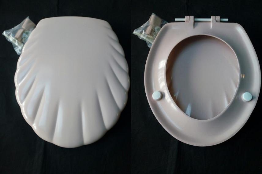 celmac shell scalloped pink toilet seat