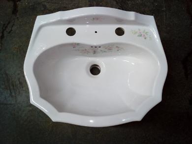 small cloakroom basin decals flowers
