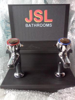 British made Tantofex kitchen sink taps chrome round