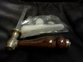 gold and dark wood mahogany toilet cistern front lever flusher handle