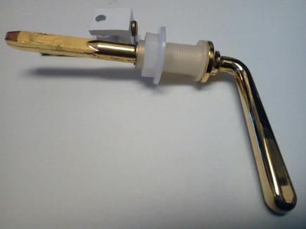 solid tubular long gold flush lever