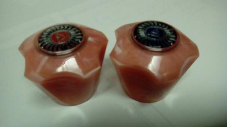 armitage shanks starlite peach tap heads