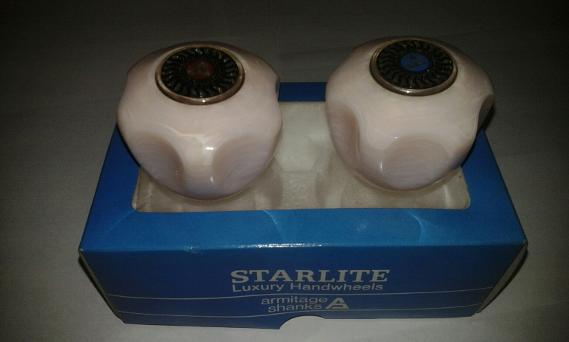 armitage shanks rose pink onyx tap heads starlite