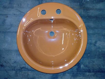 autumn tan brown rust vanity bowl round