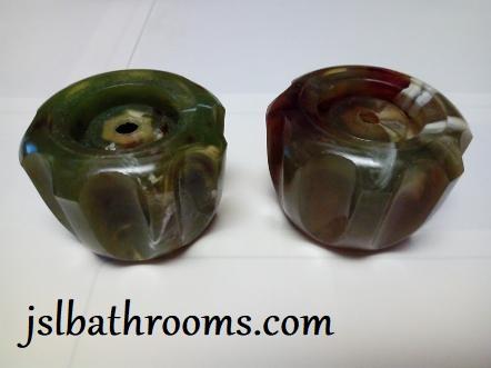 avocado green marble tap head 70s 80s