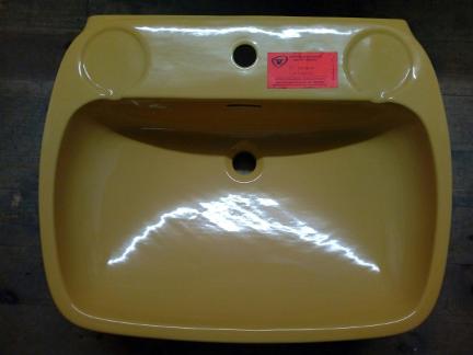 aztec gold yellow mustard colour bathroom basin