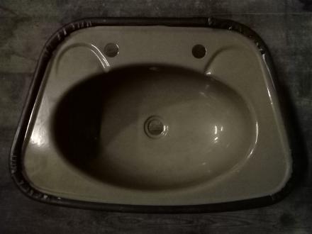 bali brown pressed steel vanity bowl