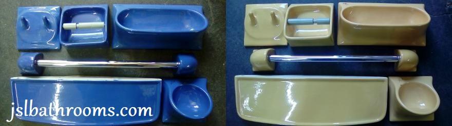 bathroom accessories soap toilet loo paper harvest gold sorrento blue