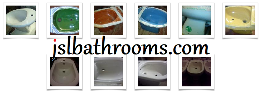 colour bathroom bidets 70s 80s cream pink blue green red