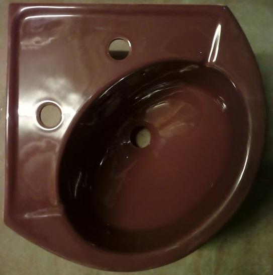 burgundy corner basin sink cloakroom