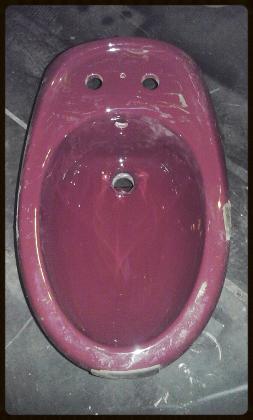 burgundy bidet two tap hole