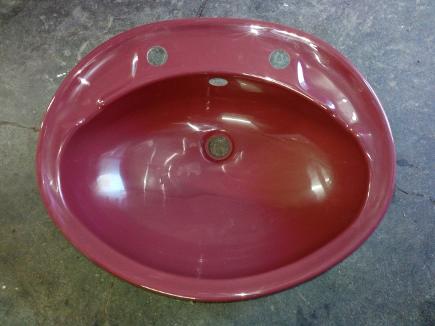 burgundy wine acrylic plastic oval vanity bowl