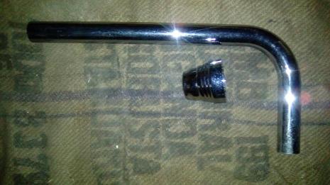 long chrome low level toilet flushpipe