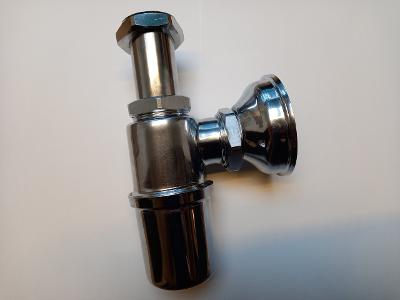 polished chrome metal basin trap