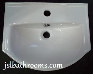 console one hole semi recessed basin sink bowl 450