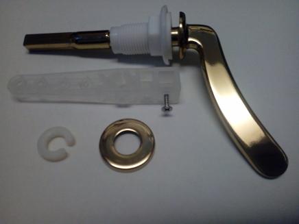 curved gold cistern lever flusher