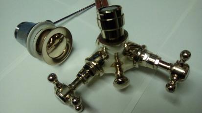 gold bidet mixer edwardian mono