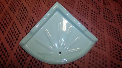 ceramic bathroom corner shelf fanned design