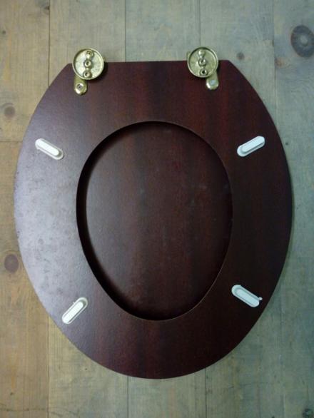 dark wood brown mdf seat loo