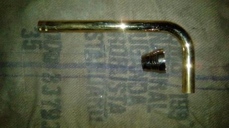 extra long flushpipe gold plated finish