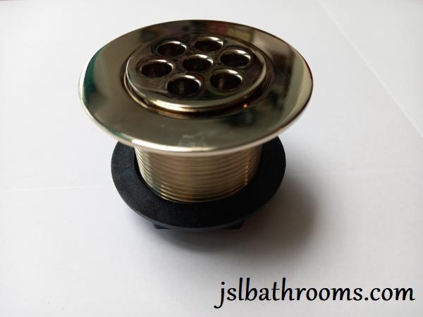 brass gold easy clean shower tray waste plug