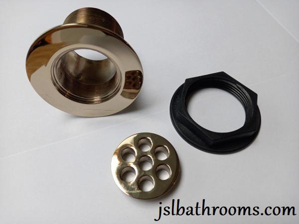 gold easy clean shower waste brass