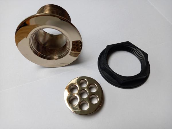 gold easy clean shower waste brass