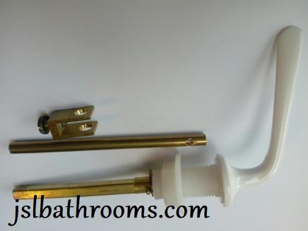 white brass metal cistern loo flush lever