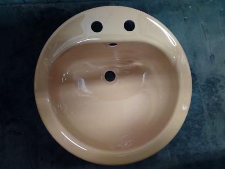 harvest gold vanity bowl plastic round