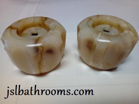 ivory cream marble tap heads square spindle