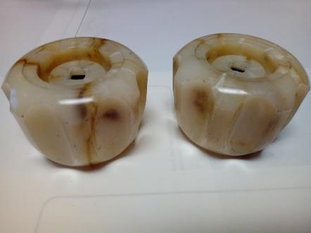 ivory cream off white marble tap heads