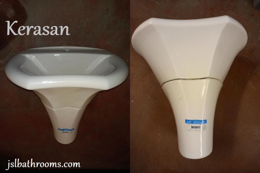 kerasan pergamon soft white semi half basin sink