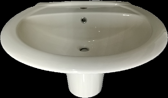 semi pedestal pergamon sink basin large