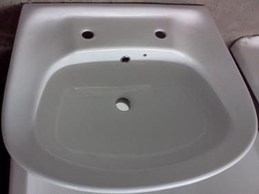 large two tap hole bathroom basin