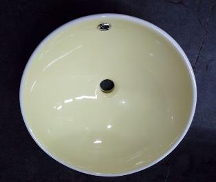 lemon yellow sit on top ceramic vanity bowl round circular