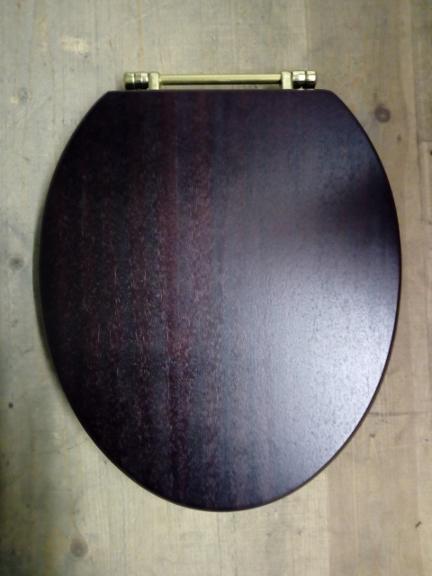 mahogany superb toilet seat gold brass