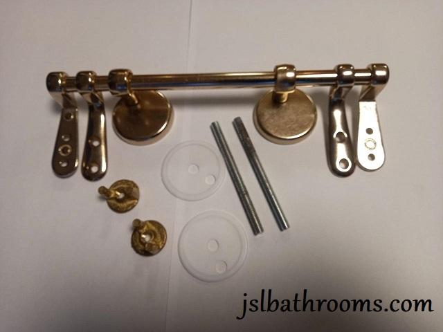 gold toilet seat metal wood bar hinge