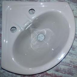 mink colour corner basin wall small