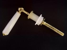 long gold white ceramic cistern lever