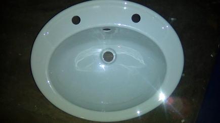 oyster colour vanity bowl inset plastic