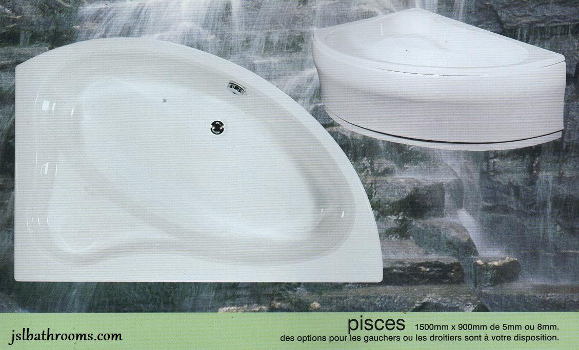 aquarius pisces offset corner bath 1500