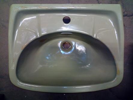 qualcast 1 tap hole bathroom basin avocado