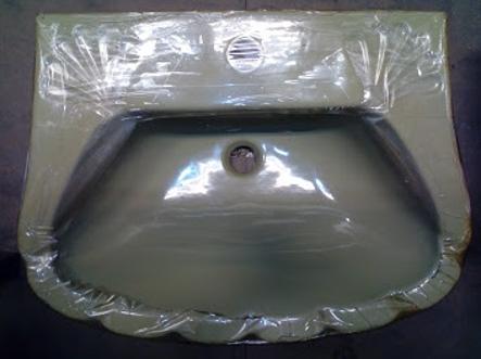 pampas green shell bathroom basin