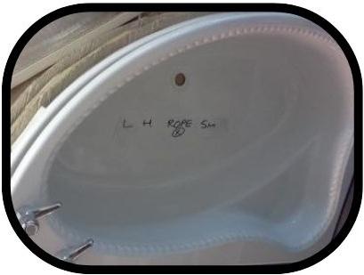 rope offset corner bath with seat 1500 1000