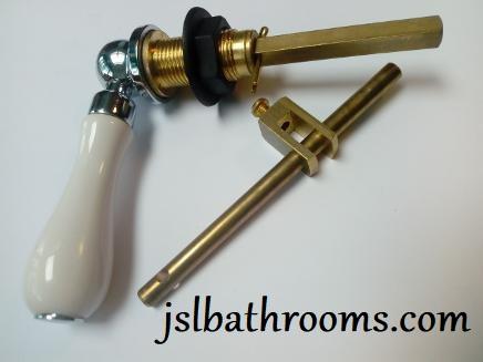 white ceramic centre loo handle lever