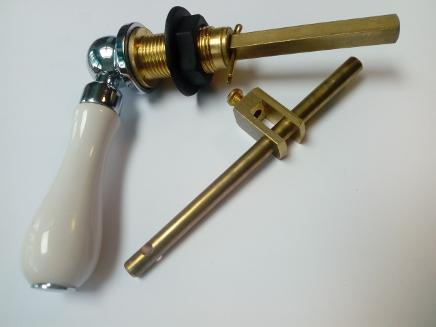 white ceramic centre loo handle lever