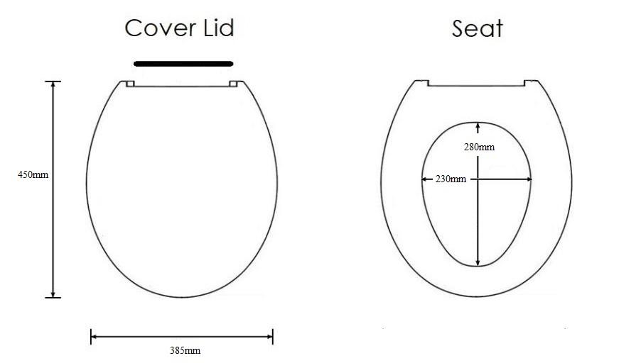 sandalwood loo lav wc toilet seat size