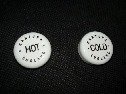 santura england hot cold tap caps