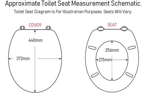 toilet seat diagram measurements standard size